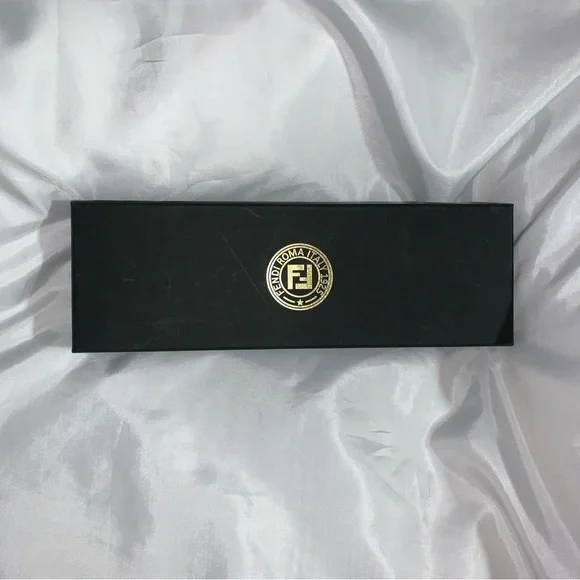 NEW IN BOX set FENDI frosted crystal FF logo VOTIVE CANDLES